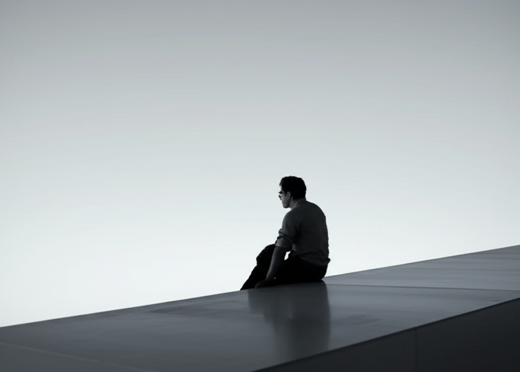 A person staring at a vast, overwhelming array of choices