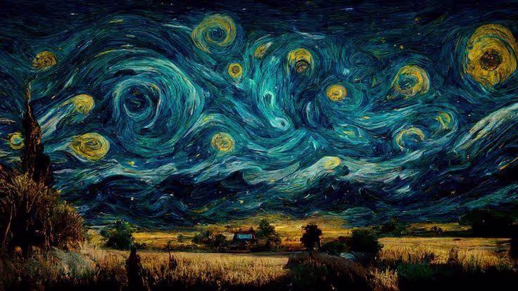 Abstract starry night style representation of how it feels doing metaphysical analysis